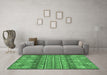 Machine Washable Abstract Emerald Green Modern Area Rugs in a Living Room,, wshabs2392emgrn