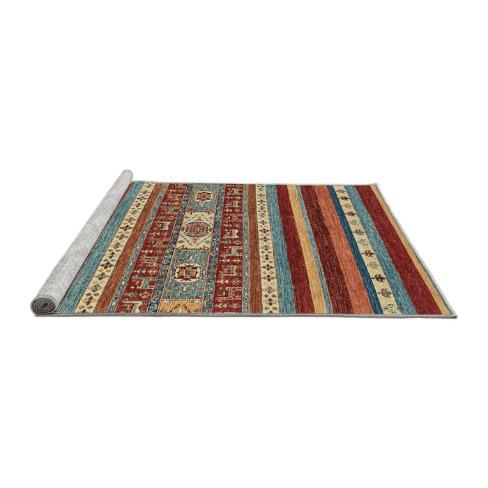 Sideview of Machine Washable Abstract Brown Rug, wshabs2393