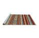 Sideview of Machine Washable Abstract Brown Rug, wshabs2393