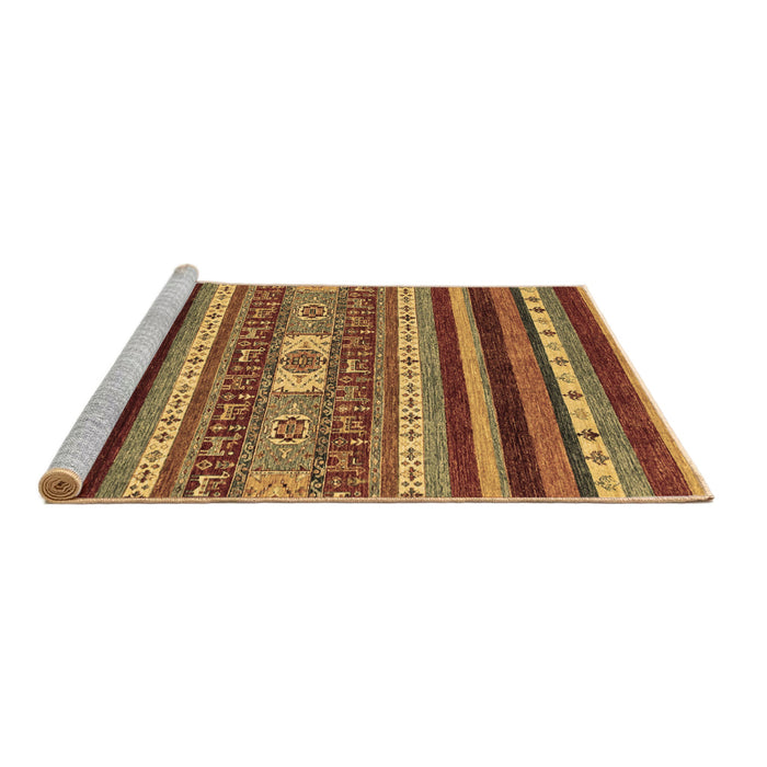 Sideview of Machine Washable Abstract Brown Modern Rug, wshabs2393brn