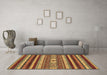 Machine Washable Abstract Brown Modern Rug in a Living Room,, wshabs2393brn