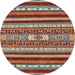 Round Machine Washable Abstract Brown Rug, wshabs2393