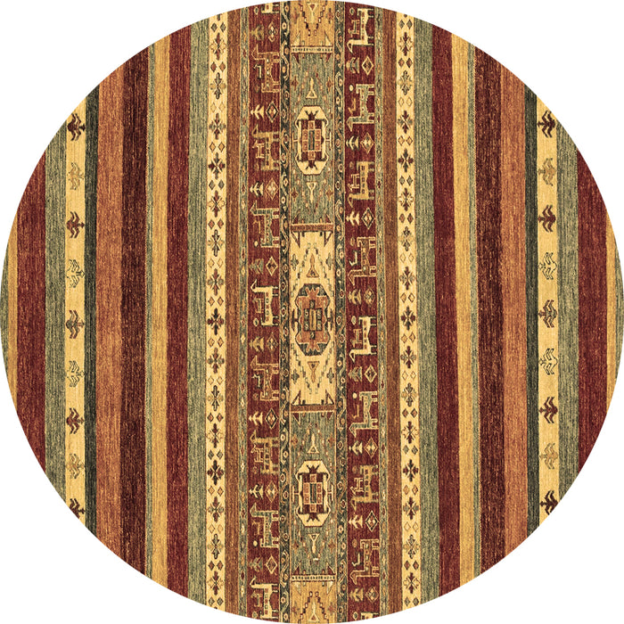 Round Abstract Brown Modern Rug, abs2393brn