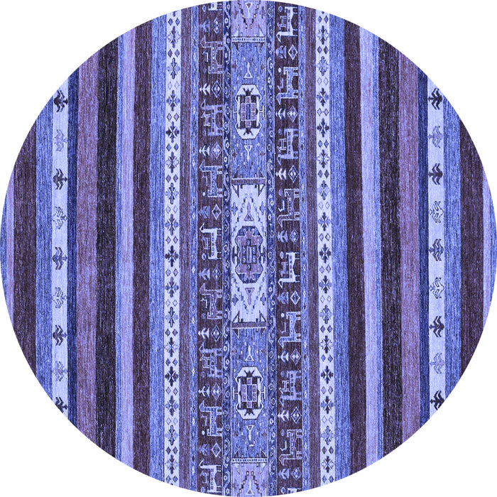 Round Machine Washable Abstract Blue Modern Rug, wshabs2393blu