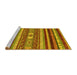 Sideview of Machine Washable Abstract Yellow Modern Rug, wshabs2393yw