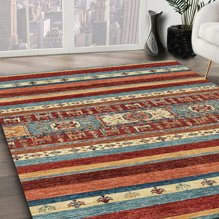 Machine Washable Abstract Brown Rug in a Family Room, wshabs2393