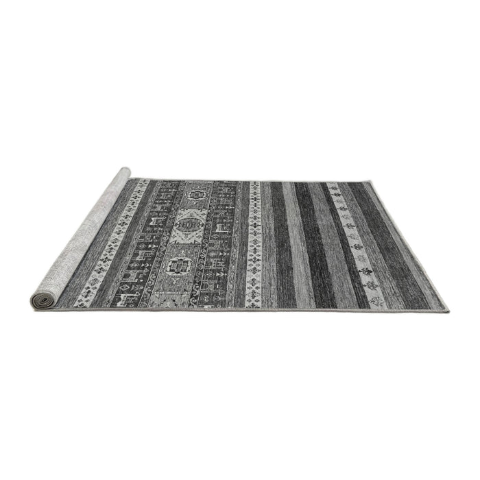 Sideview of Machine Washable Abstract Gray Modern Rug, wshabs2393gry