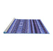 Sideview of Machine Washable Abstract Blue Modern Rug, wshabs2393blu