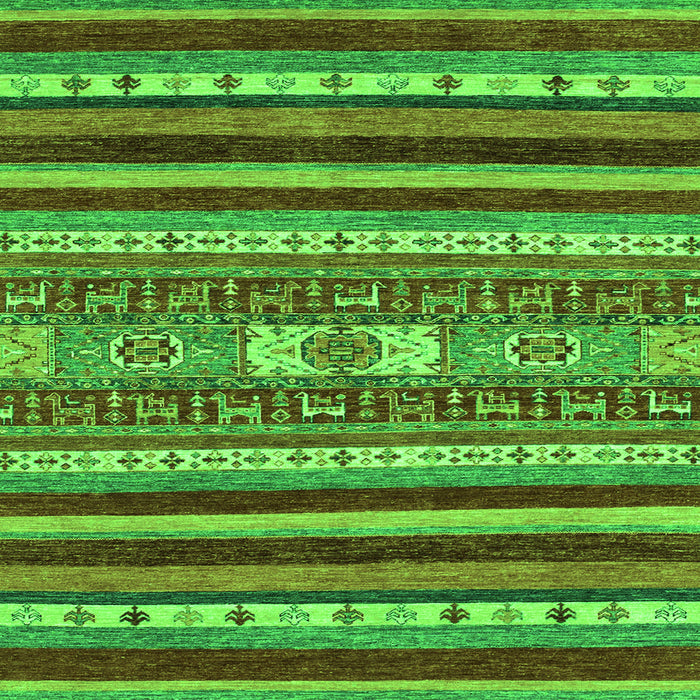 Square Machine Washable Abstract Green Modern Area Rugs, wshabs2393grn