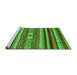 Sideview of Machine Washable Abstract Green Modern Area Rugs, wshabs2393grn