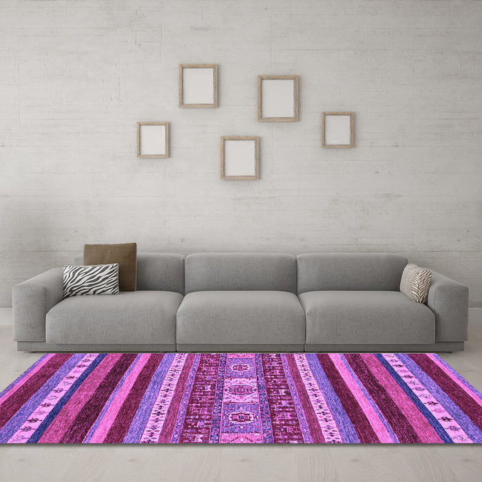 Machine Washable Abstract Purple Modern Area Rugs in a Living Room, wshabs2393pur