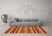 Machine Washable Abstract Orange Modern Area Rugs in a Living Room, wshabs2393org