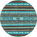 Round Abstract Light Blue Modern Rug, abs2393lblu