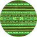 Round Abstract Green Modern Rug, abs2393grn