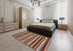 Abstract Brown Modern Rug in a Bedroom, abs2393