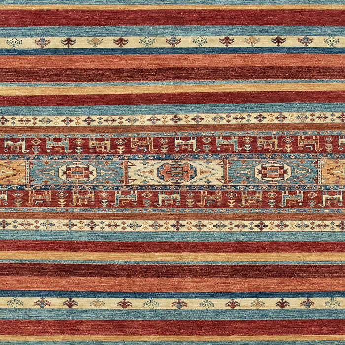 Square Machine Washable Abstract Brown Rug, wshabs2393