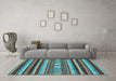 Machine Washable Abstract Light Blue Modern Rug in a Living Room, wshabs2393lblu