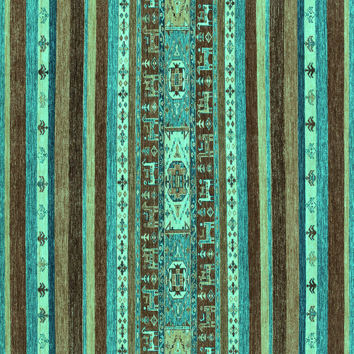 Square Machine Washable Abstract Turquoise Modern Area Rugs, wshabs2393turq
