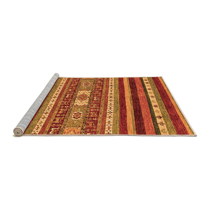 Sideview of Machine Washable Abstract Orange Modern Area Rugs, wshabs2393org