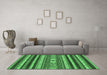 Machine Washable Abstract Emerald Green Modern Area Rugs in a Living Room,, wshabs2393emgrn