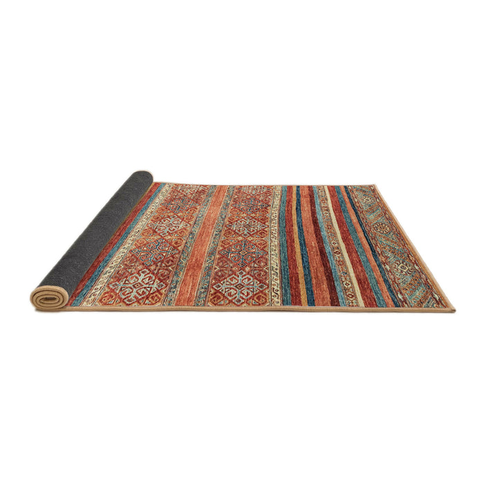 Sideview of Abstract Camel Brown Modern Rug, abs2394