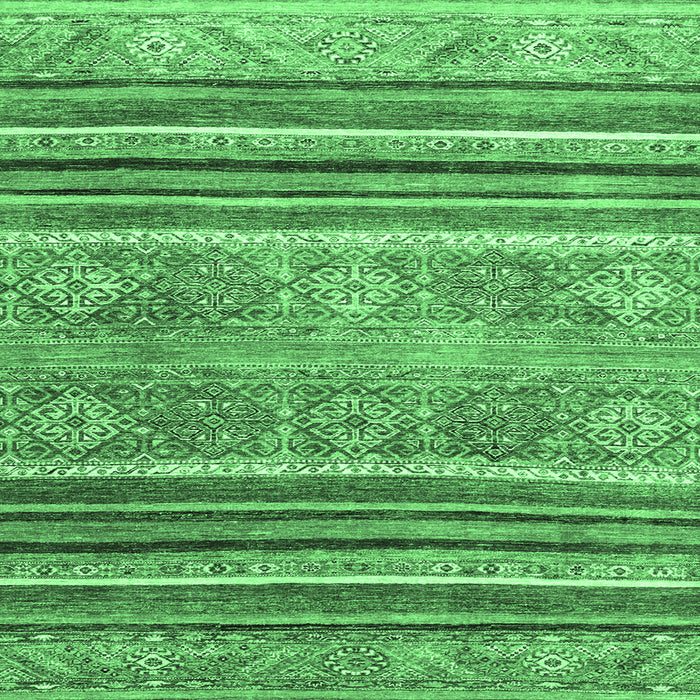 Square Machine Washable Abstract Emerald Green Modern Area Rugs, wshabs2394emgrn