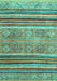 Machine Washable Abstract Turquoise Modern Area Rugs, wshabs2394turq