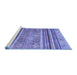 Sideview of Machine Washable Abstract Blue Modern Rug, wshabs2394blu