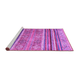Sideview of Machine Washable Abstract Purple Modern Area Rugs, wshabs2394pur