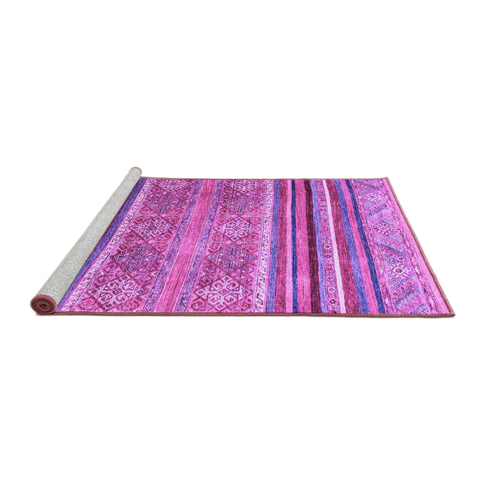 Sideview of Machine Washable Abstract Purple Modern Area Rugs, wshabs2394pur