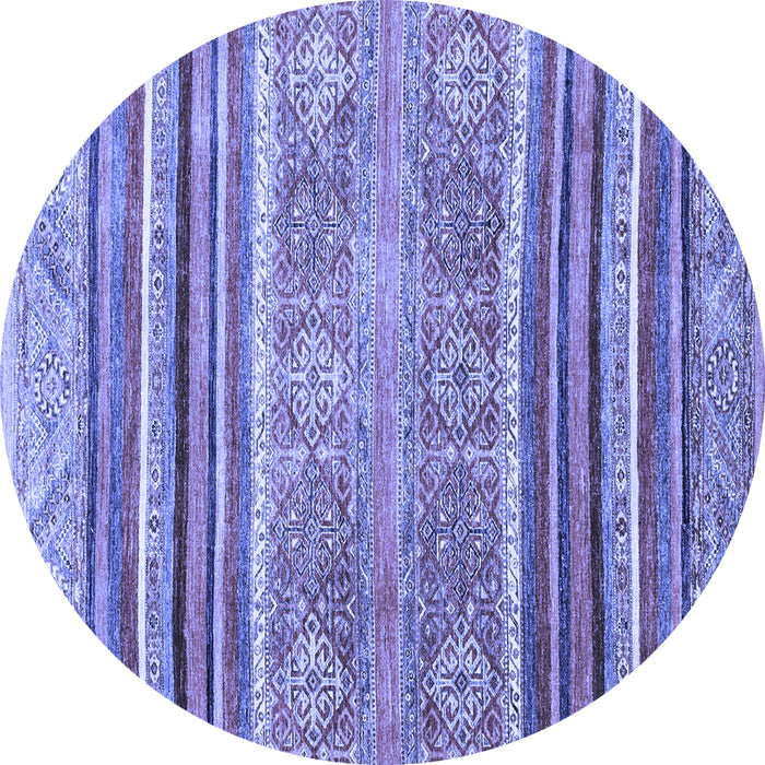 Round Machine Washable Abstract Blue Modern Rug, wshabs2394blu