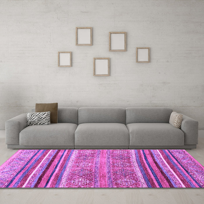 Machine Washable Abstract Purple Modern Area Rugs in a Living Room, wshabs2394pur