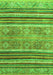 Machine Washable Abstract Green Modern Area Rugs, wshabs2394grn