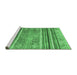 Sideview of Machine Washable Abstract Emerald Green Modern Area Rugs, wshabs2394emgrn