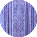 Round Abstract Blue Modern Rug, abs2394blu