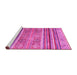 Sideview of Machine Washable Abstract Pink Modern Rug, wshabs2394pnk