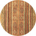 Round Machine Washable Abstract Brown Modern Rug, wshabs2394brn