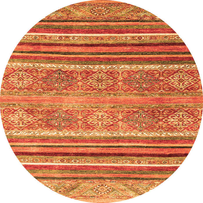 Round Abstract Orange Modern Rug, abs2394org