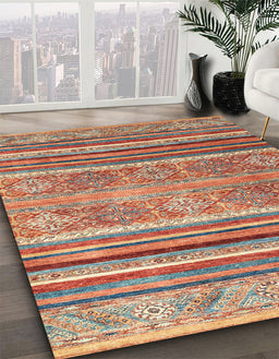 Machine Washable Abstract Camel Brown Rug in a Family Room, wshabs2394