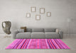 Machine Washable Abstract Pink Modern Rug in a Living Room, wshabs2394pnk