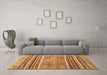 Machine Washable Abstract Brown Modern Rug in a Living Room,, wshabs2394brn