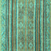 Square Abstract Turquoise Modern Rug, abs2394turq