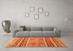 Machine Washable Abstract Orange Modern Area Rugs in a Living Room, wshabs2394org