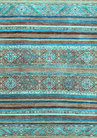 Abstract Light Blue Modern Rug, abs2394lblu