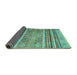 Sideview of Abstract Turquoise Modern Rug, abs2394turq