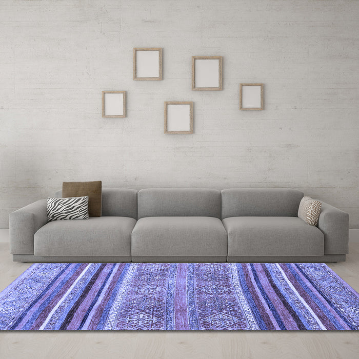 Machine Washable Abstract Blue Modern Rug in a Living Room, wshabs2394blu
