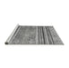 Sideview of Machine Washable Abstract Gray Modern Rug, wshabs2394gry