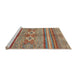 Sideview of Machine Washable Abstract Camel Brown Rug, wshabs2395