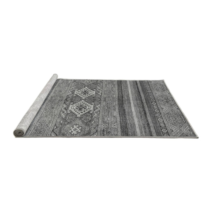 Sideview of Machine Washable Abstract Gray Modern Rug, wshabs2395gry