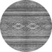 Round Abstract Gray Modern Rug, abs2395gry